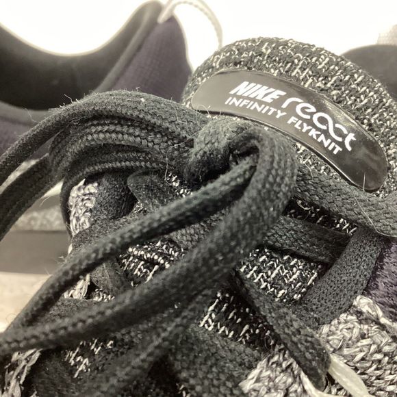 Nike React Infinity Flyknit-Men's 9.5-Black/White Knit Running Shoes- CT2423-101 - Picture 6 of 12